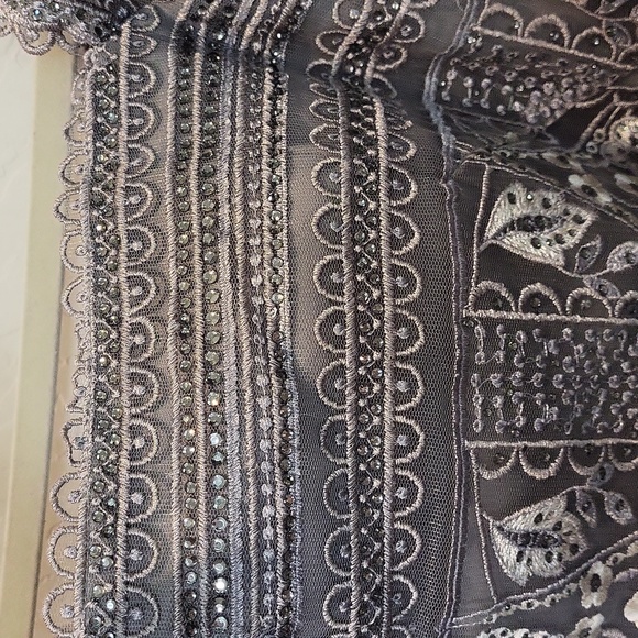 Social Occasions by Mon Cheri Embroidered Lace Sheath Dress Lace Beaded Plus 16 - Picture 6 of 12